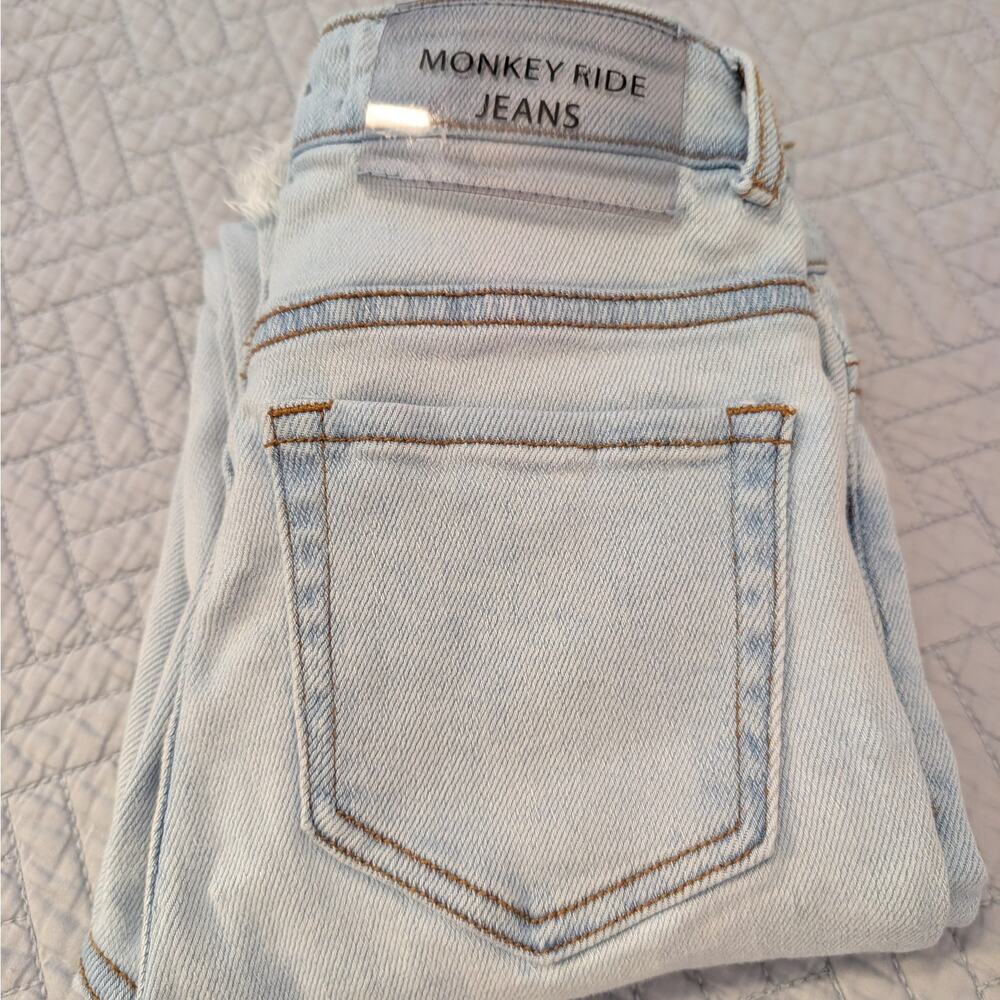 Monkey Ride Jeans Women's Size 00 Light Blue Button Fly Original Vintage (0455)